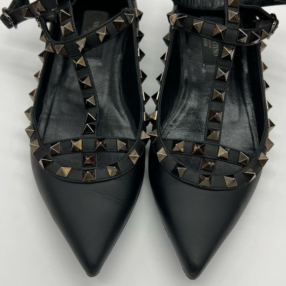 Authentic Valentino Garavani rockstud Noir cage flats - Picture 5 of 16